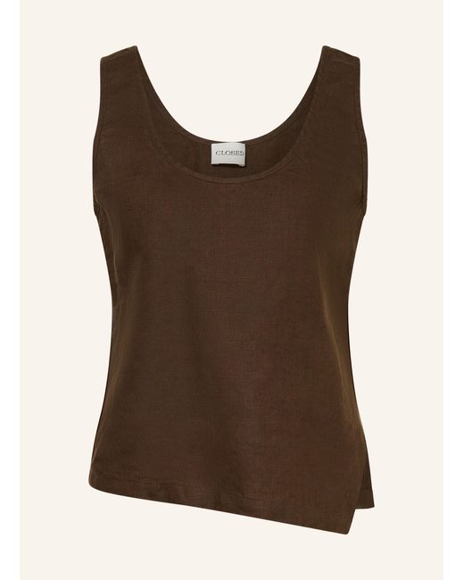 Closed Brown Leinen