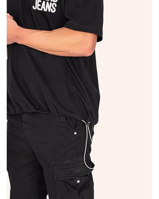 True Religion T-Shirt DROP SHOULDER EMBRO BUNGEE in Black für Herren