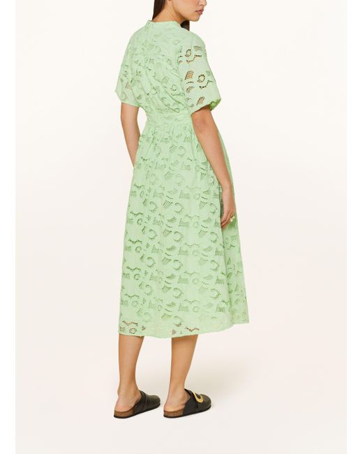 Mrs & HUGS Green Kleid aus Lochspitze