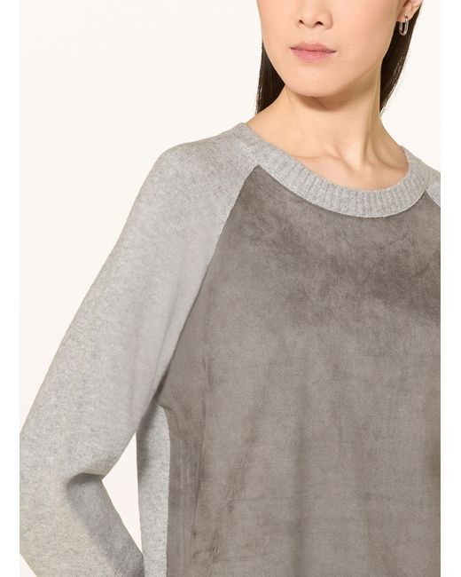 MARC AUREL Gray Pullover im Materialmix