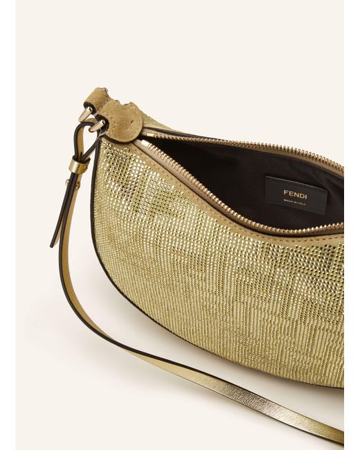 Fendi Natural Handtasche GRAPHY MINI mit Schmucksteinen