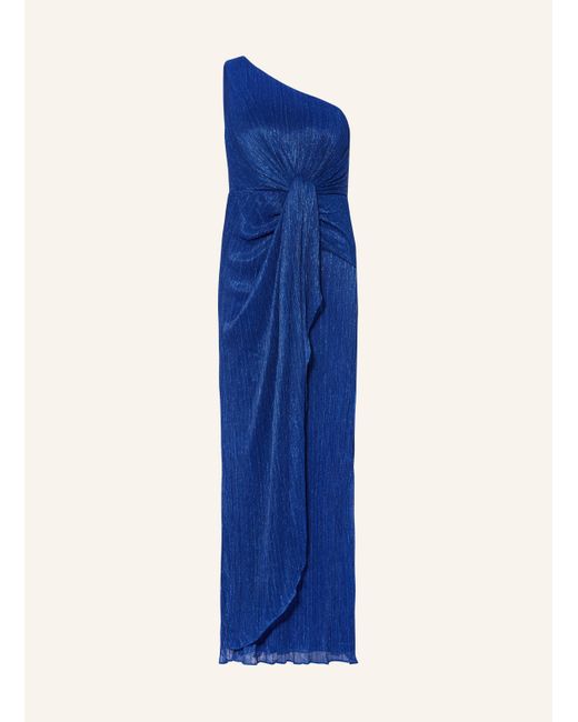 Adrianna Papell Blue One-Shoulder-Kleid mit Glitzergarn