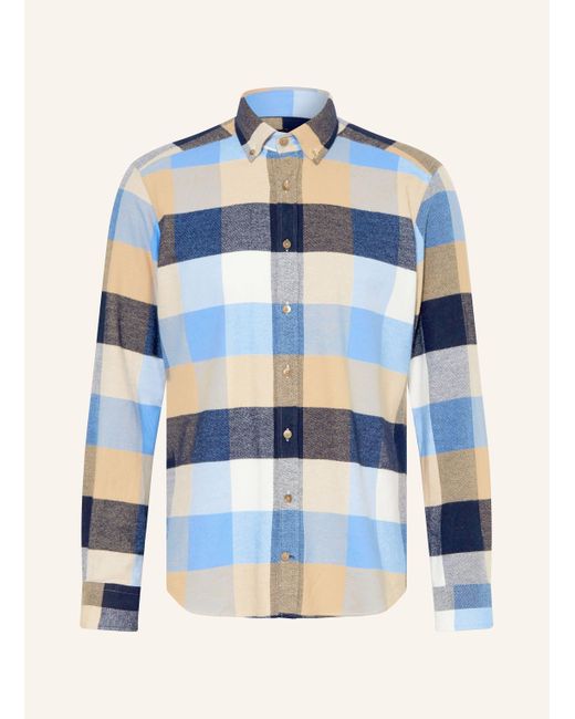 STROKESMAN'S Flanellhemd Regular Fit in Blue für Herren