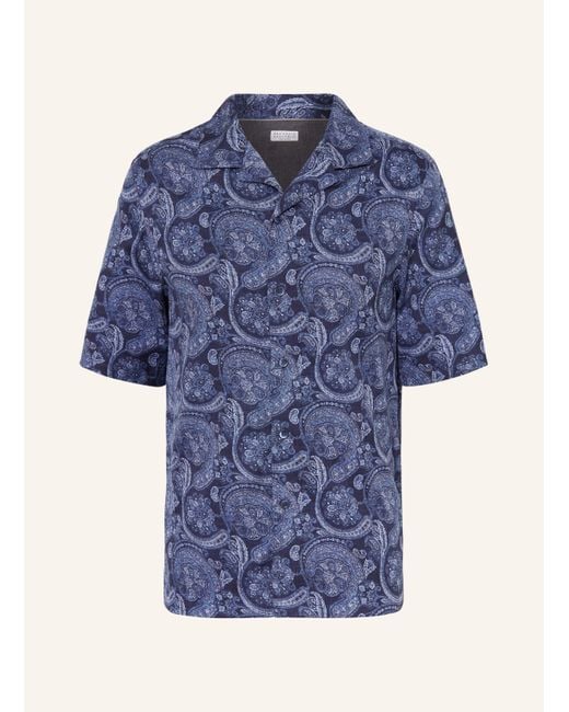Brunello Cucinelli Resorthemd Easy Fit in Blue für Herren