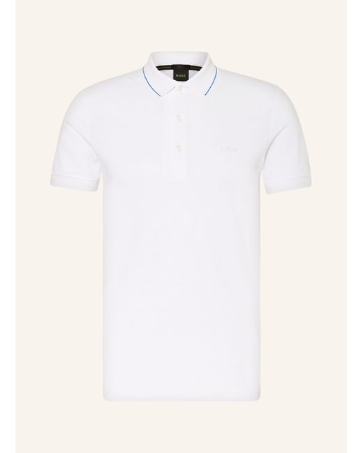 Boss Piqué-Poloshirt PAULE Slim Fit in White für Herren