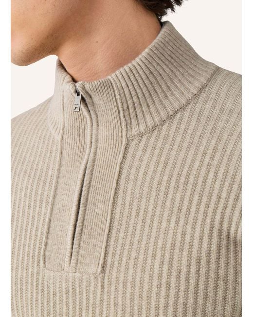 Hackett Pullover HIGHLAND STITCH HZIP in Natural für Herren