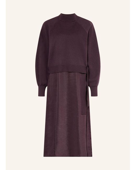 Boss Purple Set FLALINA: Pullover mit Cut-out und Satinkleid