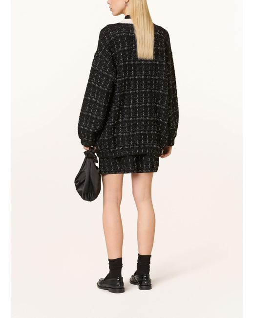 Liu Jo Black Tweed-Rock mit Glitzergarn
