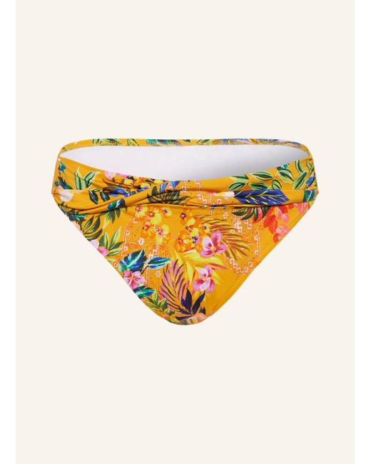 watercult Yellow Basic-Bikini-Hose SUNSET FLORALS
