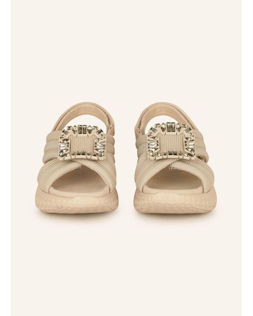 Roger Vivier Natural Plateau-Sandalen VIV' RUN LIGHT mit Schmucksteinen