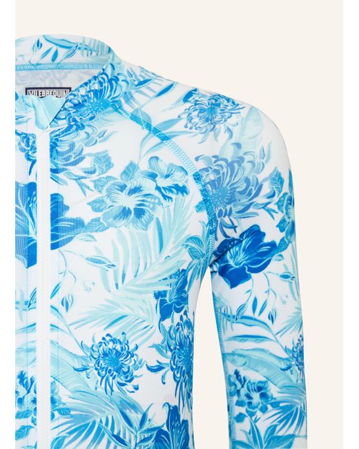 Vilebrequin Blue Badeanzug TAHITI FLOWERS mit UV-Schutz 50+