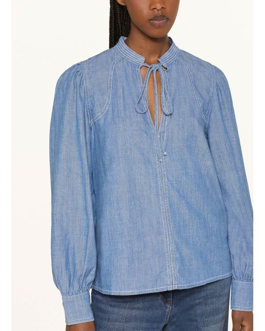 Ba&sh Blue Blusenshirt KUKA in Jeansoptik