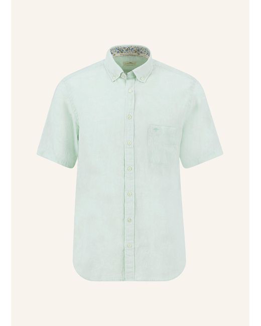 Fynch-Hatton Kurzarm-Hemd Regular Fit aus Leinen in Green für Herren