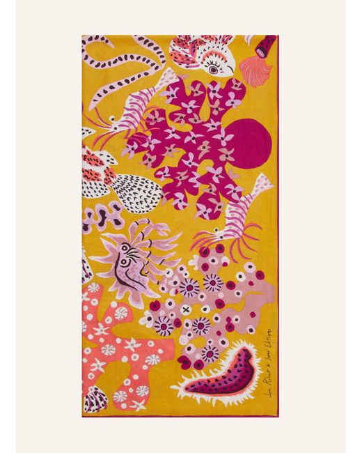 Inoui Edition Pink Schal JARDIN DE SIRENES mit Seide