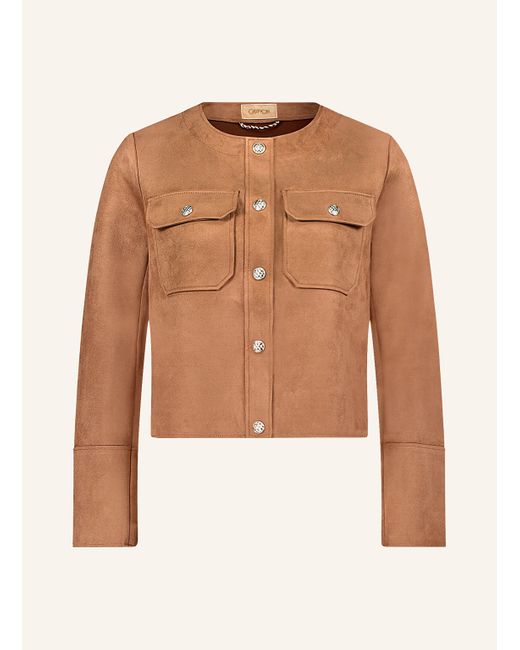 Cartoon Brown Kastenjacke in Lederoptik