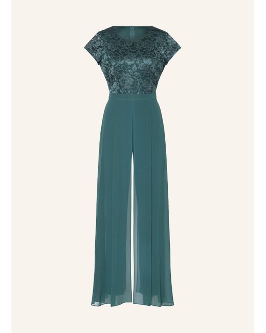 Vera Mont Blue Jumpsuit mit Spitze