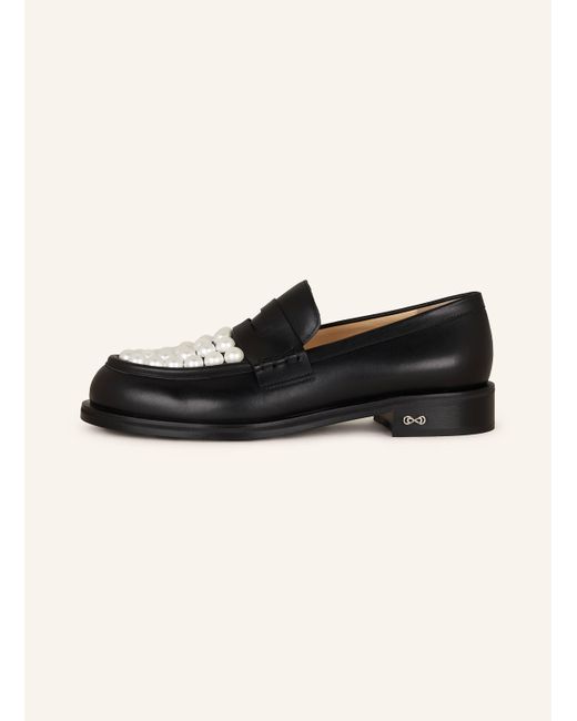 Mach & Mach Black Penny-Loafer SIRENE mit Perlen