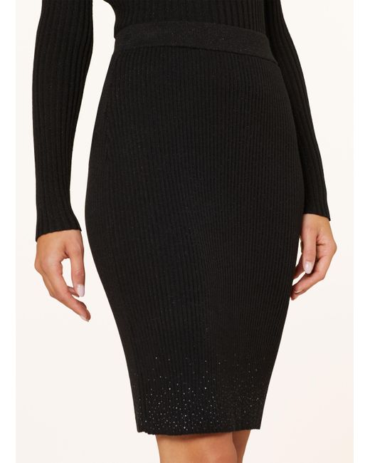 Guess Black Strickrock ALICE mit Glitzergarn und Schmucksteinen