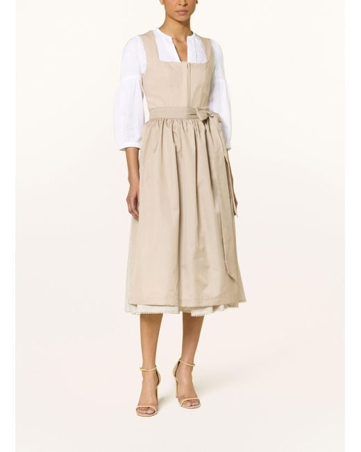 hammerschmid Natural Dirndlbluse BURGI im Materialmix mit 3/4-Arm