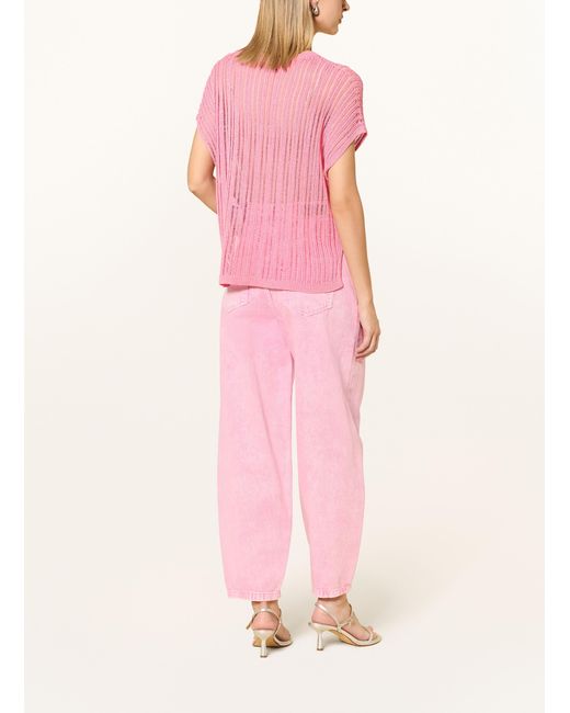 Comma, Pink Strickshirt mit Glitzergarn