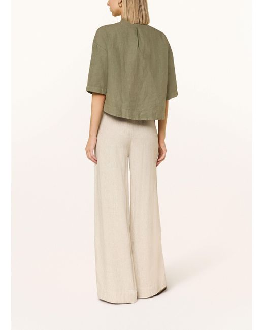 120% Lino Green Leinenbluse mit 3/4-Arm