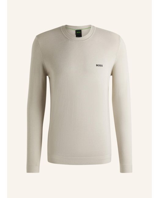 Boss Pullover MOMENTUM_LITE_CN24 Regular Fit in White für Herren