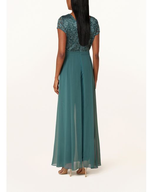 Vera Mont Blue Jumpsuit mit Spitze
