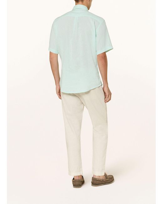 Fynch-Hatton Kurzarm-Hemd Regular Fit aus Leinen in Green für Herren