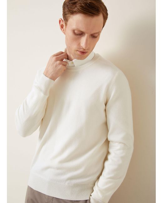 Brunello Cucinelli Cashmere-Pullover in Natural für Herren