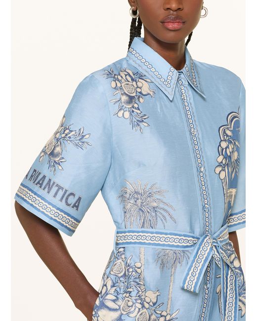 ALÉMAIS Blue Hemdblusenkleid VILLA ROMANTICA mit Leinen