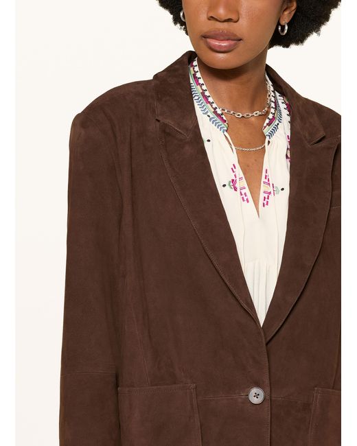 Ba&sh Brown Lederjacke MOSTY