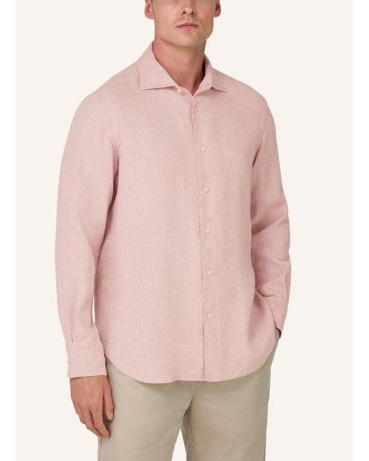 Boggi Leinenhemd Regular in Pink für Herren