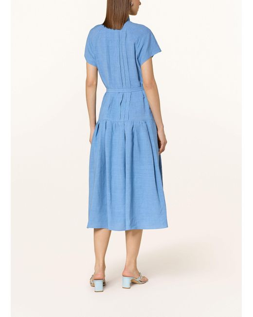 Sly010 Blue Leinenkleid LUCA in Jeansoptik mit abnehmbarer Schluppe