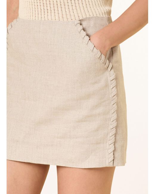 Reiss Natural Leinenrock NIKITA