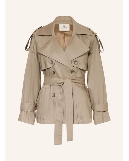 Anfiny Natural Trenchjacke SAHARIANA mit Leinen