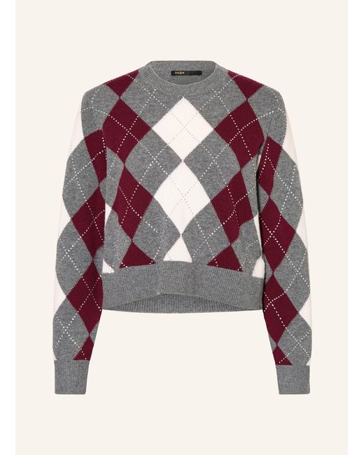 Maje Pink Pullover mit Schmucksteinen