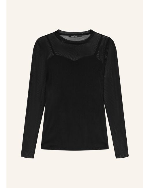 MARC AUREL Black Longsleeve aus Mesh