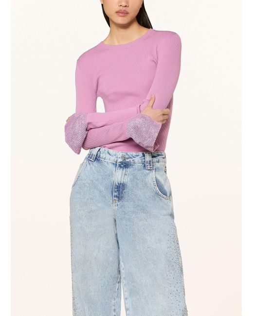 Essentiel Antwerp Pink Pullover HEBORN mit Schmucksteinen