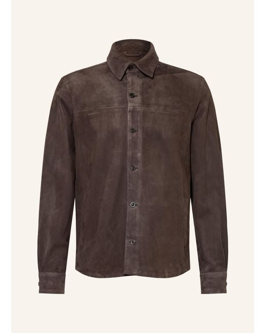 Boglioli Leder-Overjacket in Brown für Herren