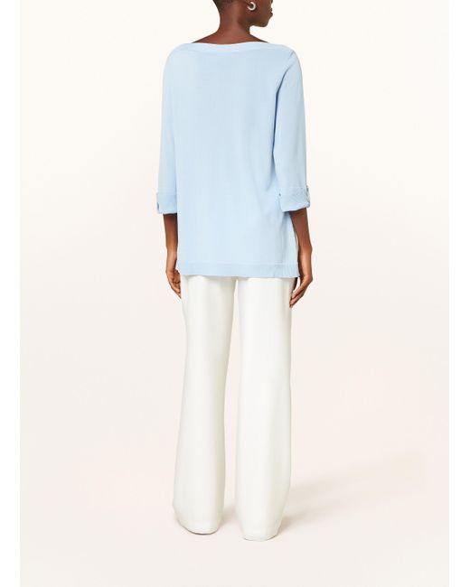 MARC AUREL Blue Pullover mit 3/4-Arm und Schmuckperlen