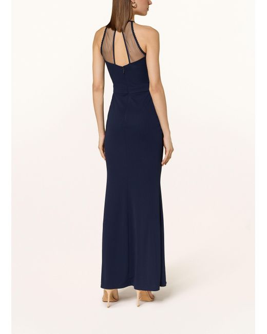 Lipsy Blue Abendkleid mit Spize