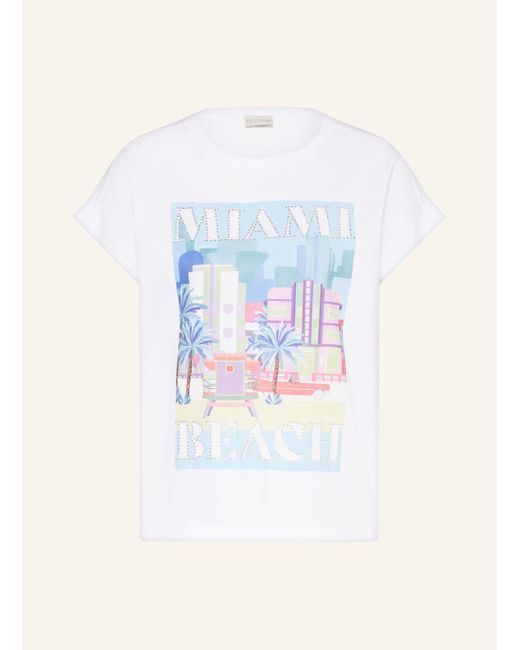 Milano Italy Blue T-Shirt mit Schmucksteinen