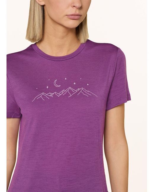 Icebreaker Purple T-Shirt MERINO 150 TECH LITETM aus Merinowolle