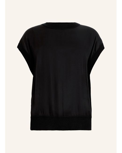 AllSaints Black T-Shirt MARTI im Materialmix