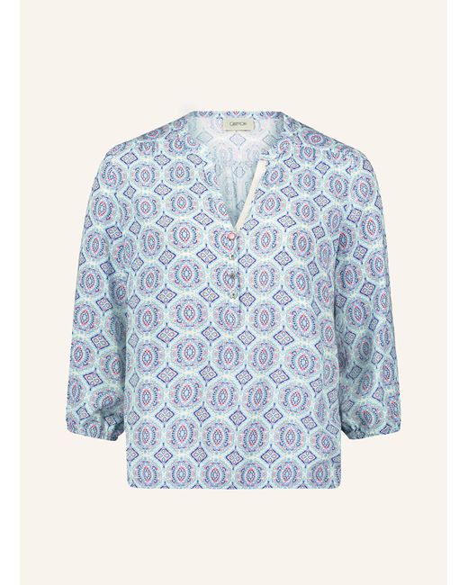 Cartoon Blue Blusenshirt mit 3/4-Arm