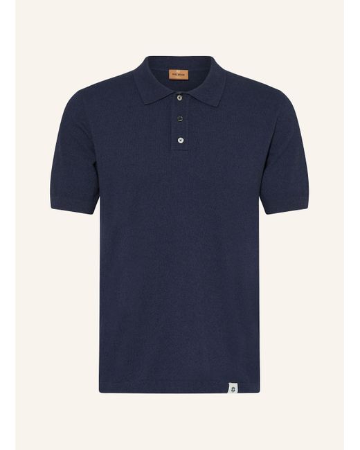 MOS MOSH Gallery Bouclé-Poloshirt MMGKYLE in Blue für Herren