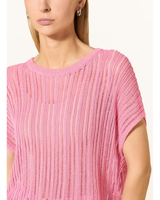 Comma, Pink Strickshirt mit Glitzergarn