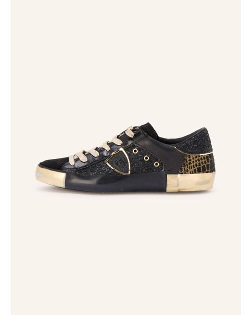 Philippe Model Black Sneaker mit Pailletten