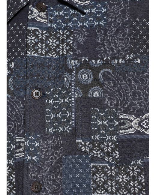 Les Deux Jacquard-Overshirt LAYTON in Blue für Herren