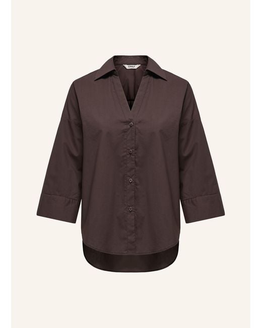 ONLY Brown Bluse mit 3/4-Arm
